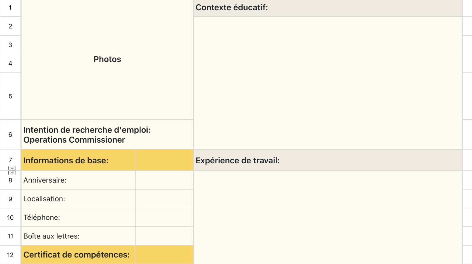 Petit CV rafraîchissant